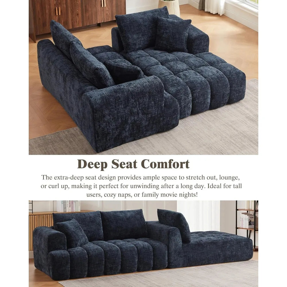 108 Inch Modular Cloud Sectional Couch L Shaped Sofa with Chaise