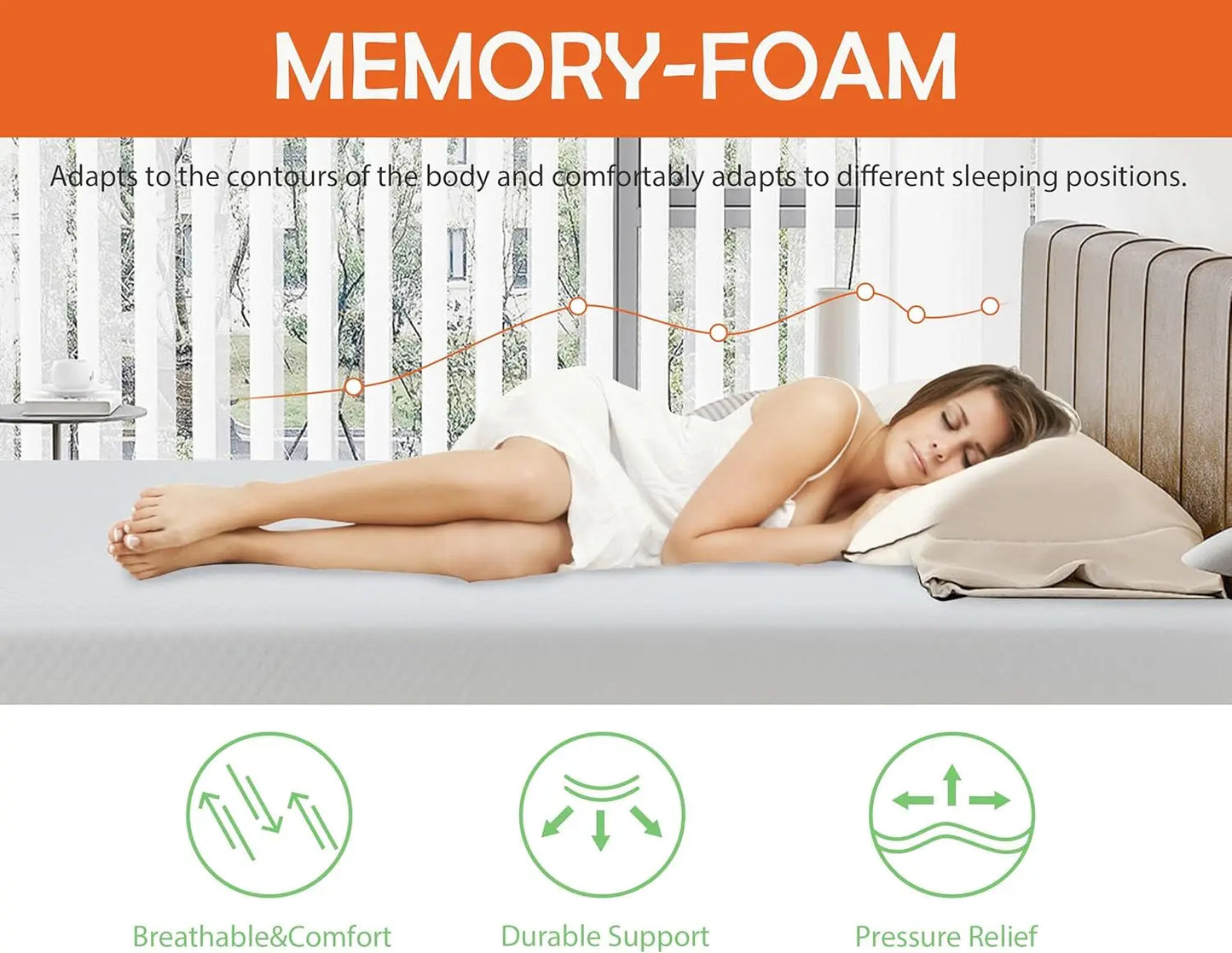 Ljustra King Size Gel Memory Foam Mattress Medium Firm Cool Sleep