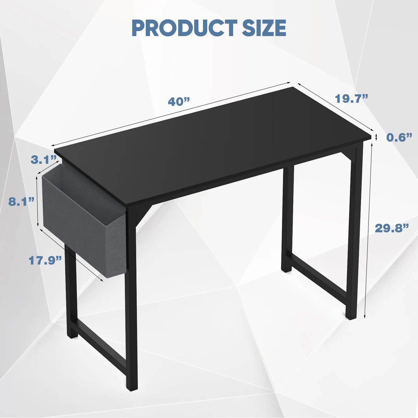 Ljustra Modern Compact Computer Desk with Storage and Headphone Hook