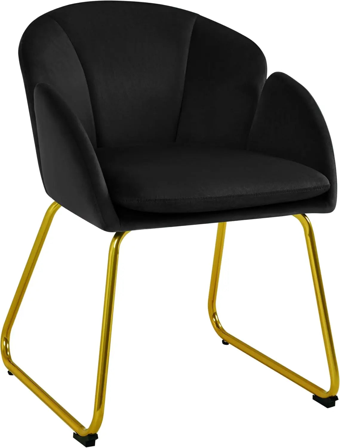 Modern Flower Velvet Vanity Chair with Golden Metal Legs for Home