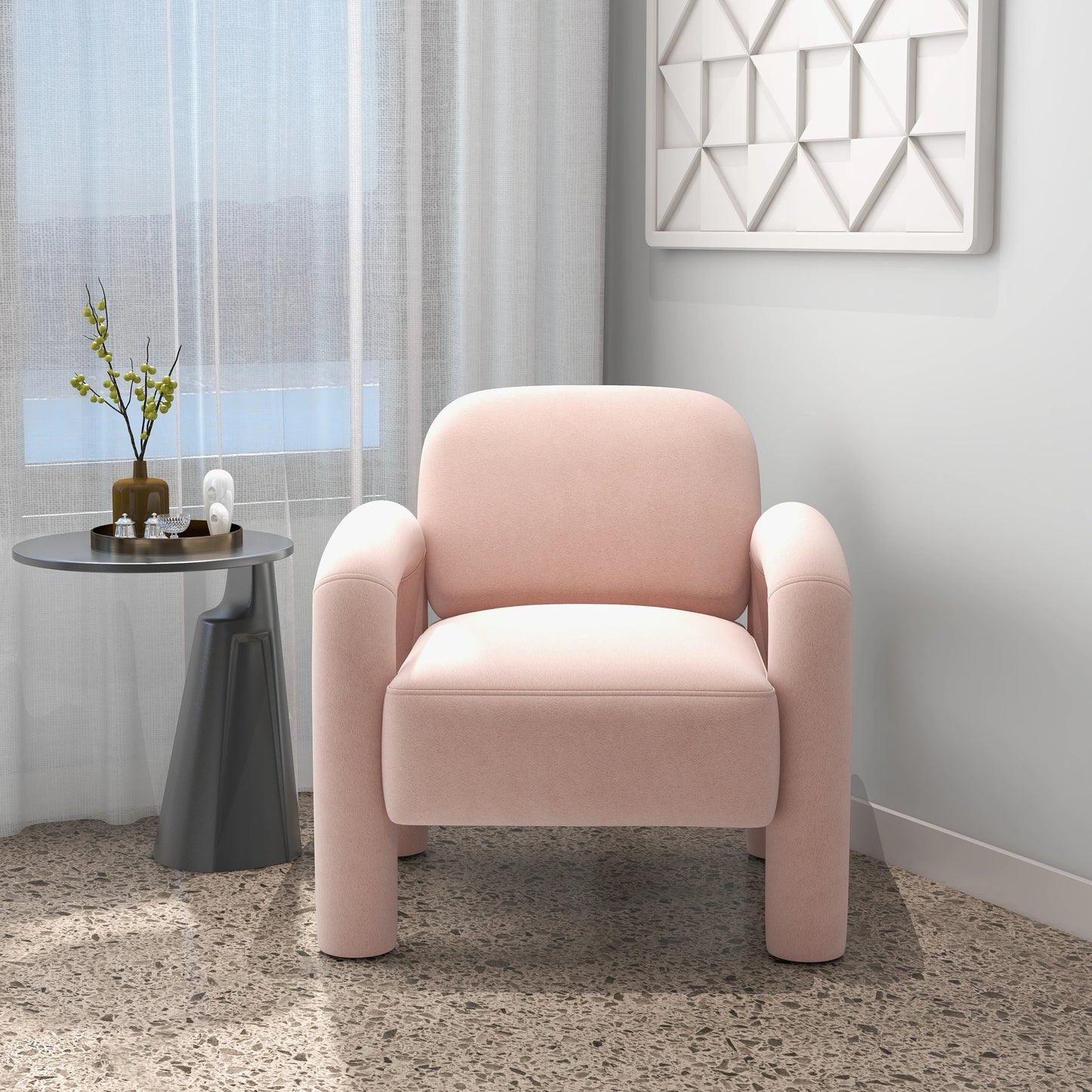 SEYNAR Mid-Century Modern Accent Chair Velvet Upholstered Living Room