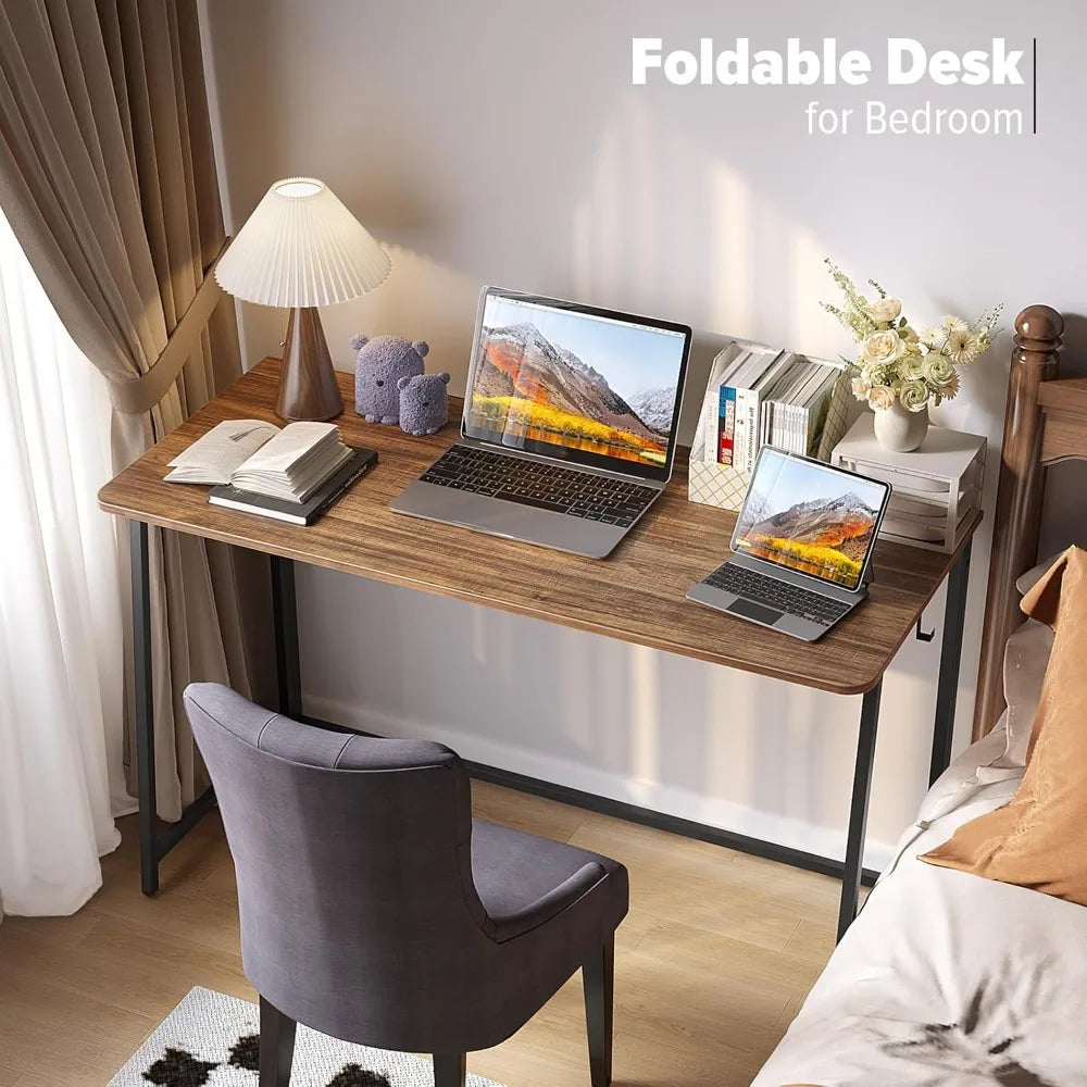 Folding Desk 47.2 Inch Space Saving Computer Table Office Workstation