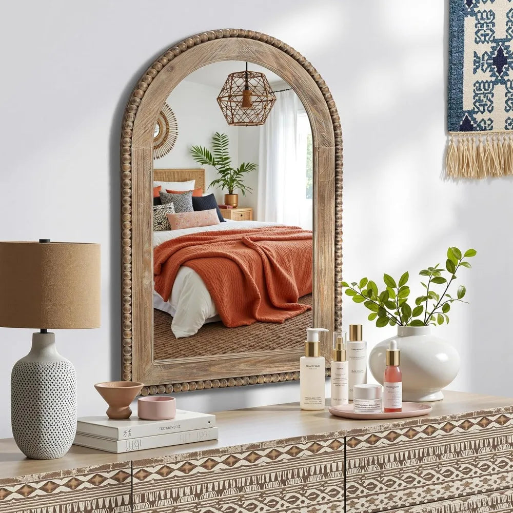 Ljustra Arch Wall Mirror 26x40 Wood Framed Farmhouse Decorative Mirror