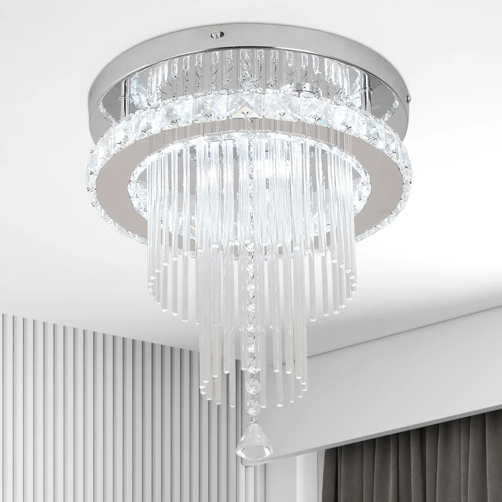 Drop Crystal Pendant Light Chandelier Ceiling Lamp for Dining Room