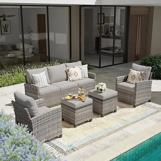 Modular Wicker Outdoor Sectional Sofa Set Patio Furniture Conversation Set