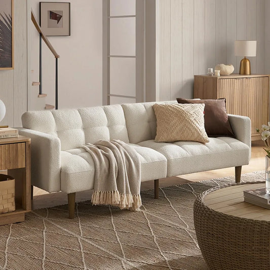 Ljustra 76.8" Modern Couch Sleeper Futon Loveseat Living Room