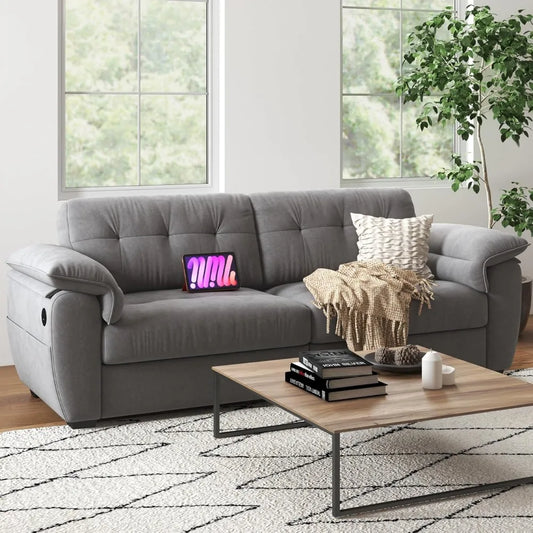Ljustra 87" Modern Sofa Couch Extra Deep Seats USB Charging Pockets