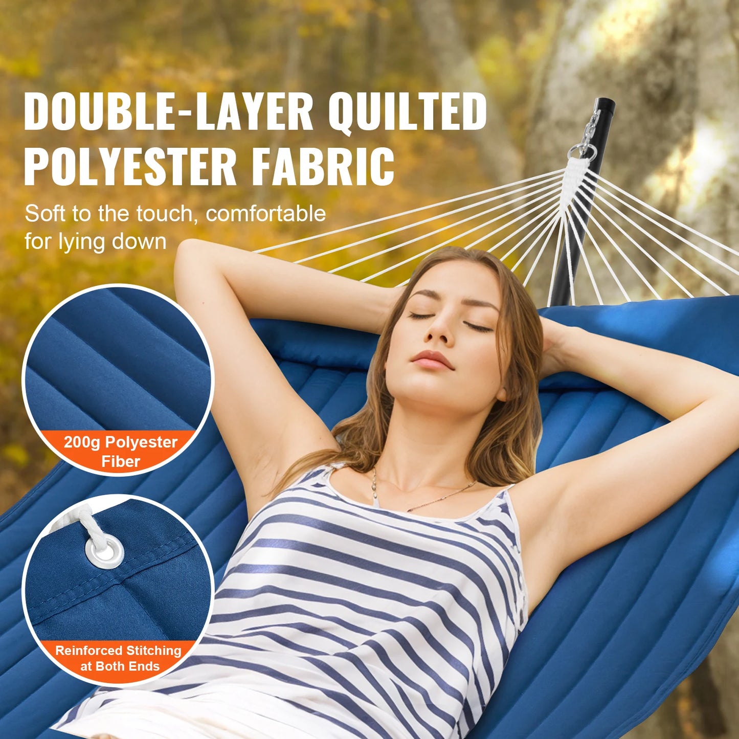 Ljustra Double Hammock with Stand Pillow Portable Outdoor Relaxation