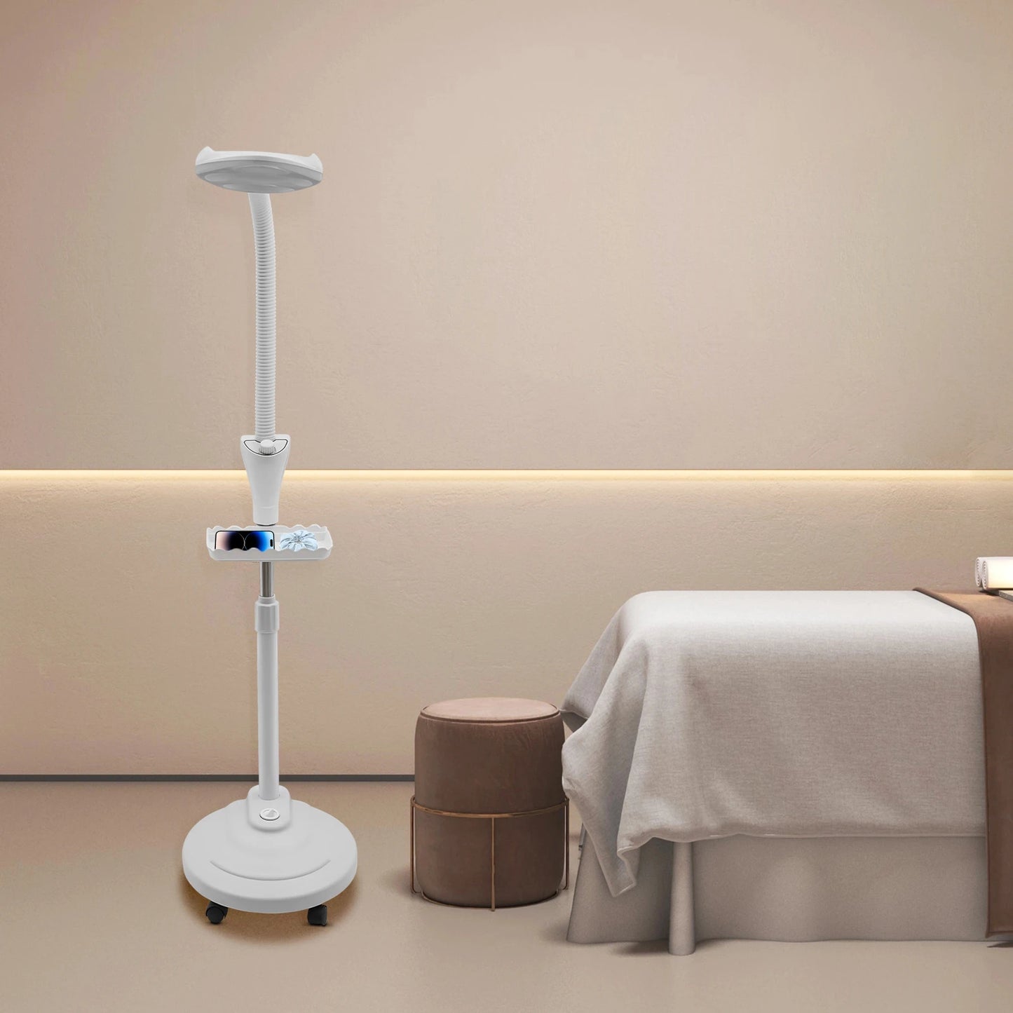 16X Magnifying Lamp Adjustable Brightness Height Storage Tray Salon Tool