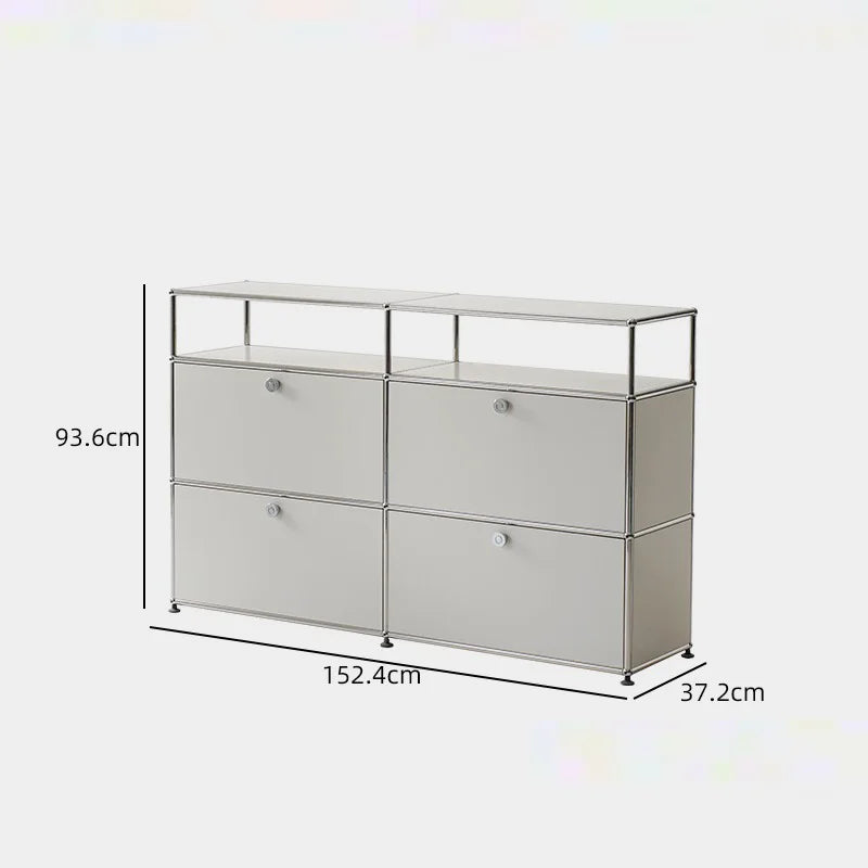 Modern Stainless Steel Storage Cabinet Sideboard for Bedroom Living Room