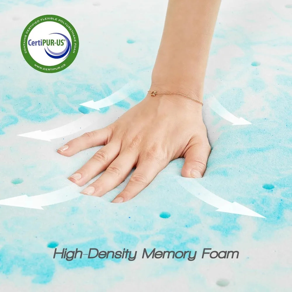 Ljustra 3 Inch King Memory Foam Gel Infused Cooling Mattress Topper