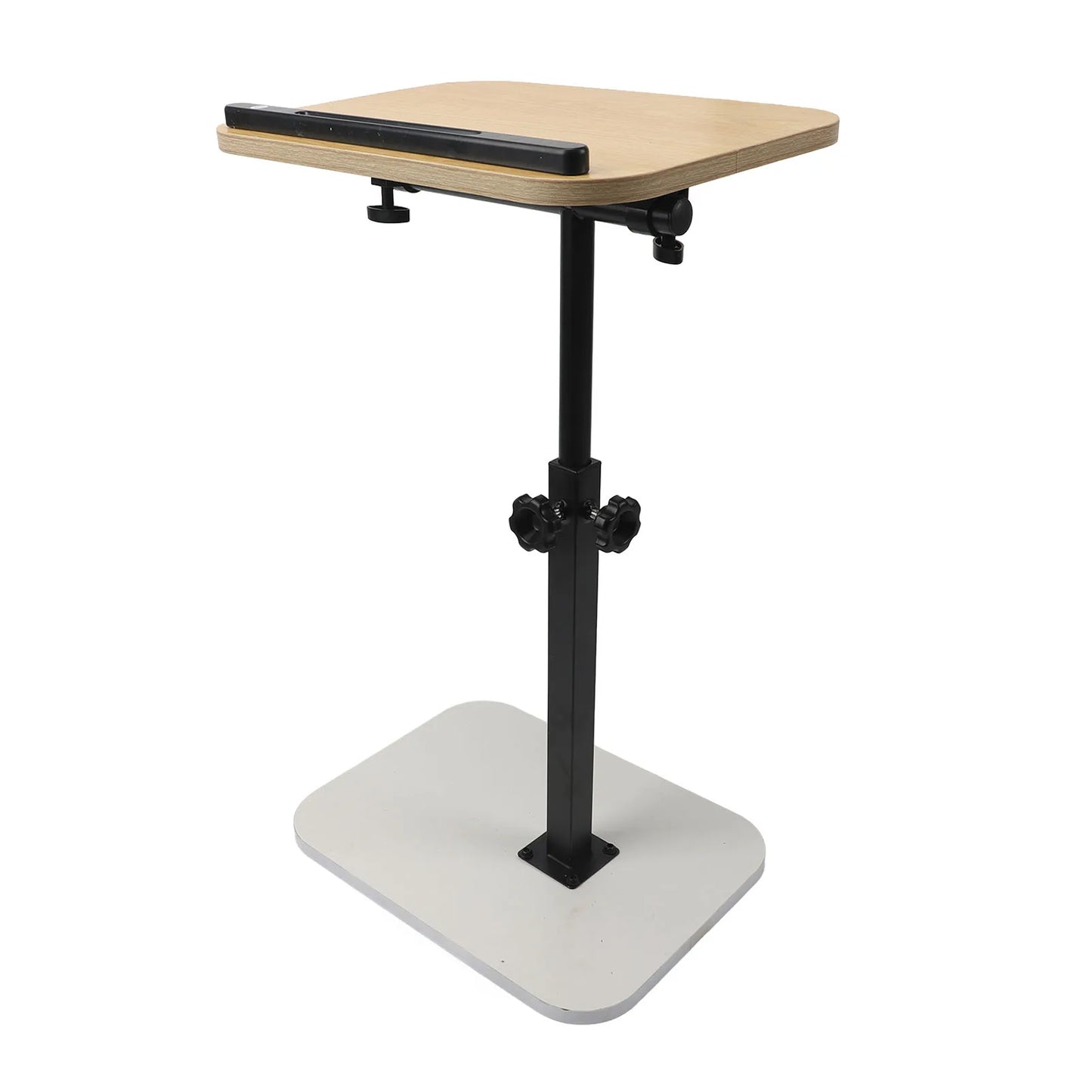 Mobile Lift C Shaped Side Table Wood Carbon Steel Adjustable Couch Desk