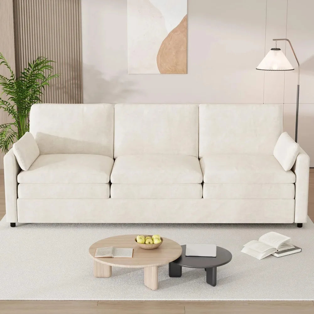 Ljustra 89 inch Modern Chenille Sofa Couch 3 Seater Living Room