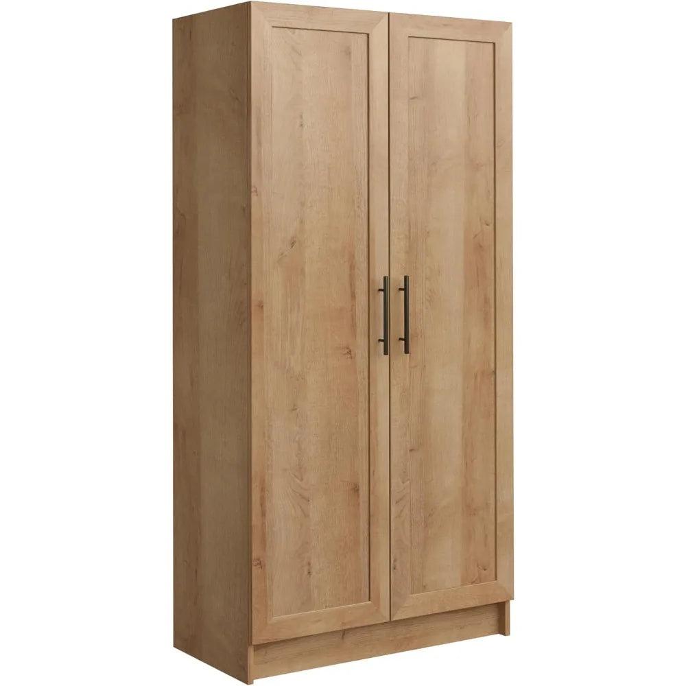 Natural Oak Tall Accent Kitchen Pantry Storage Cabinet Buffet