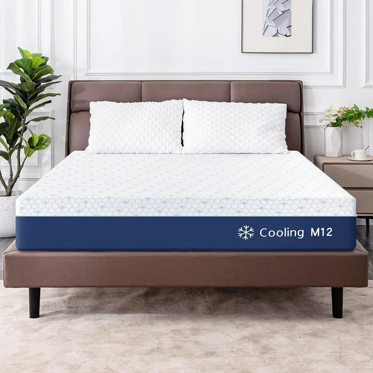 Ljustra 8 Inch Queen Lavender Flippable Gel Memory Foam Mattress