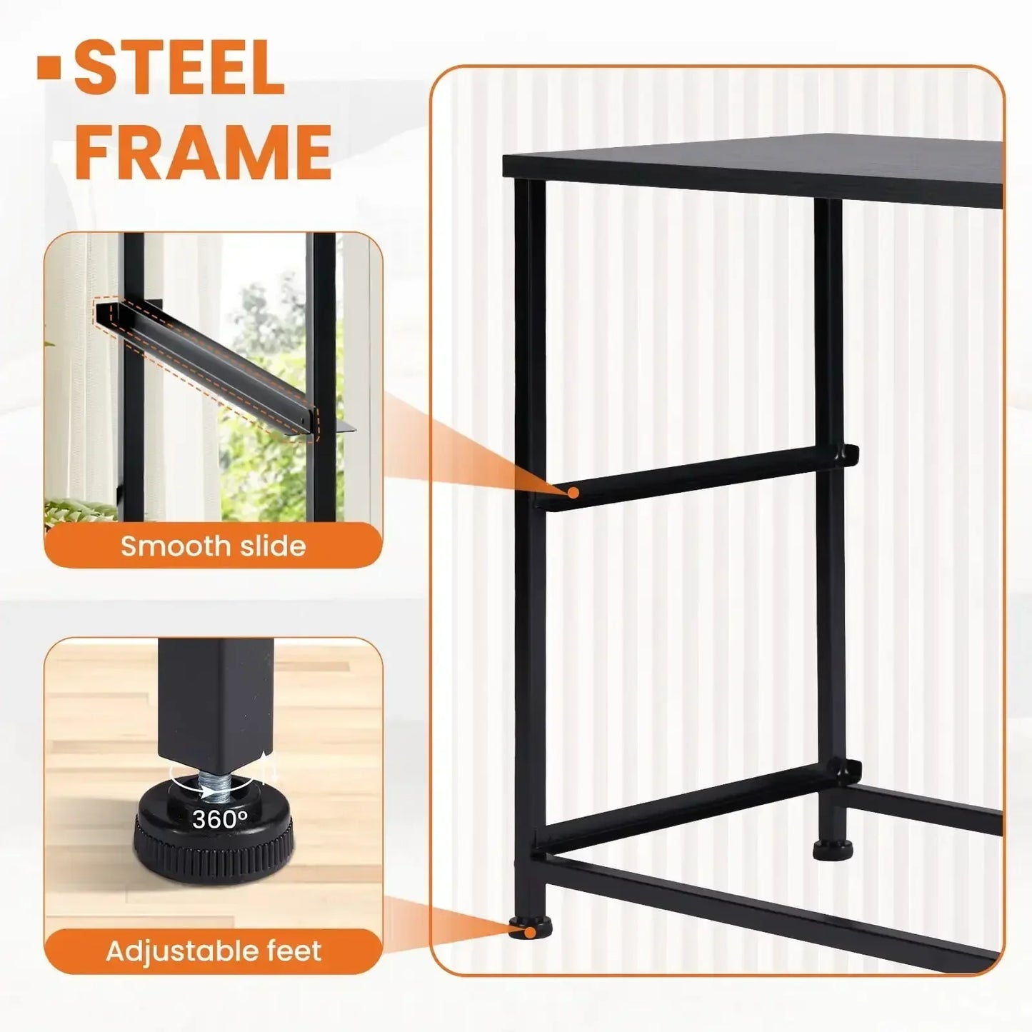 Nightstand Set of 2 End Table with Fabric Drawers for Bedroom Closet Dorm