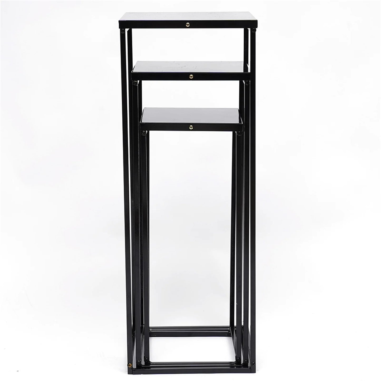 Set of 3 Metal Square Flower Stands Plant Holders for Home Wedding Decor