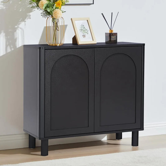 Modern Sideboard Buffet Cabinet Arched Doors Kitchen Storage Console