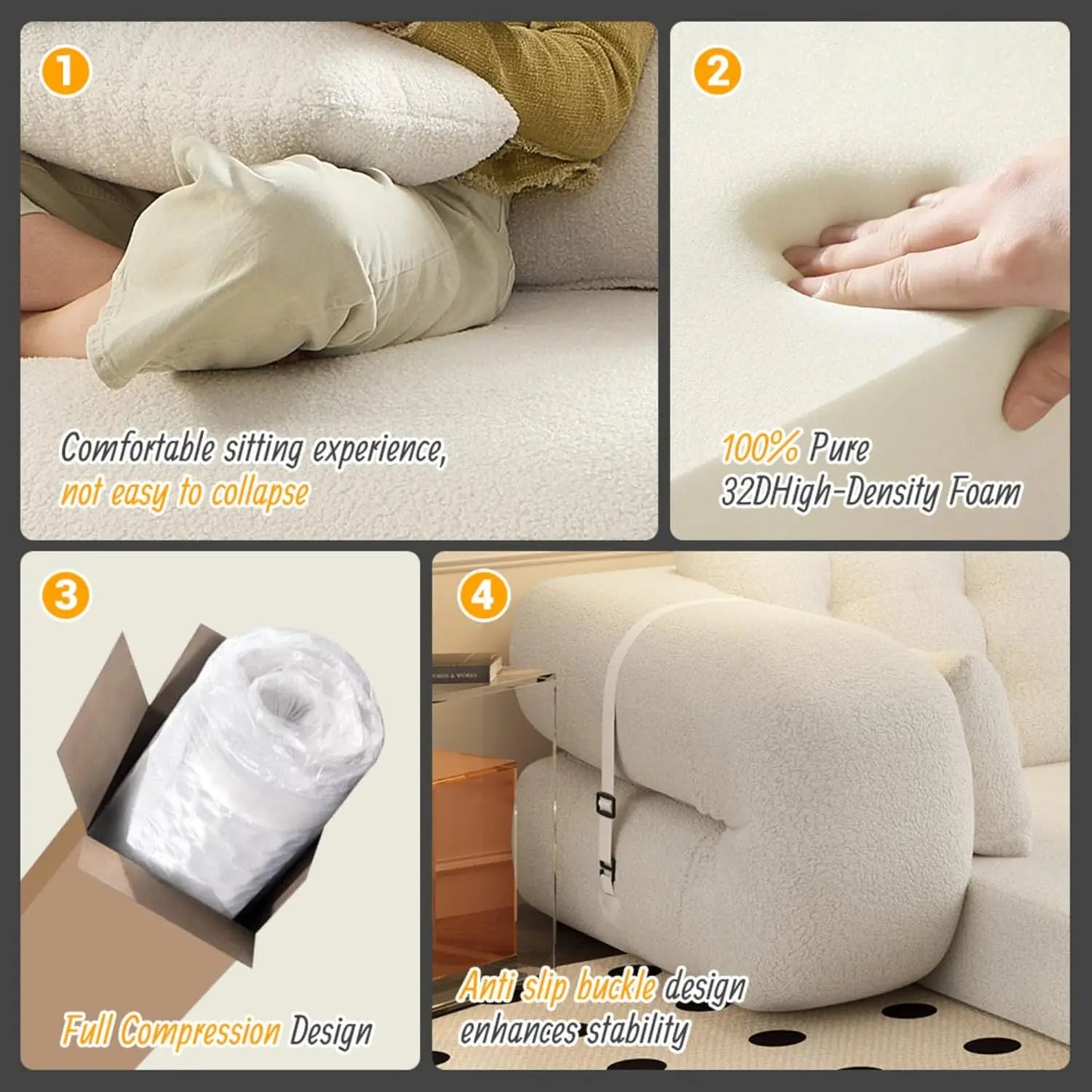 Ljustra Convertible Folding Sofa Bed Memory Foam Sleeper Couch