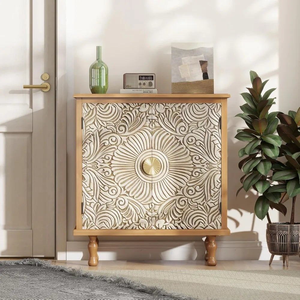 Storage Sideboard Buffet Cabinet Accent Cabinet with Solid Wood Feet