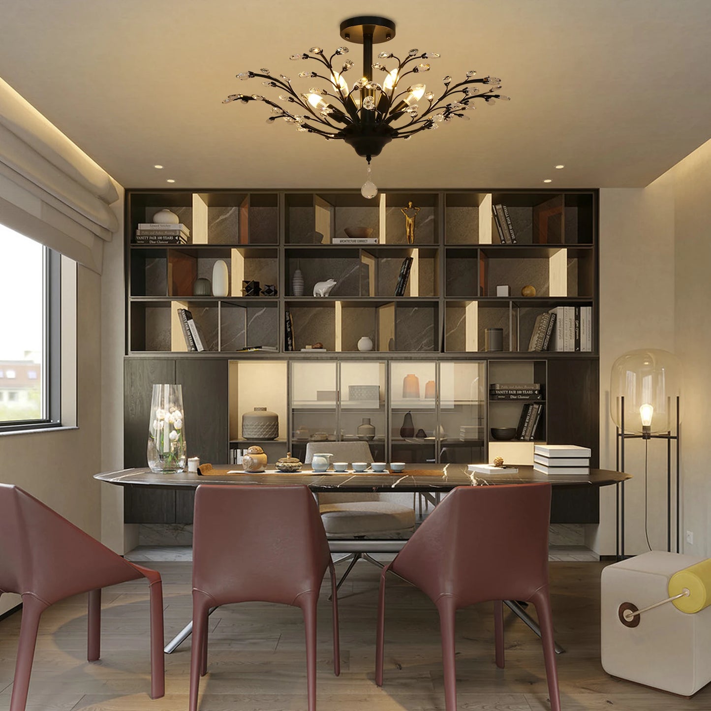 Vintage Crystal Chandelier Pendant Light for Living Rooms Entrances