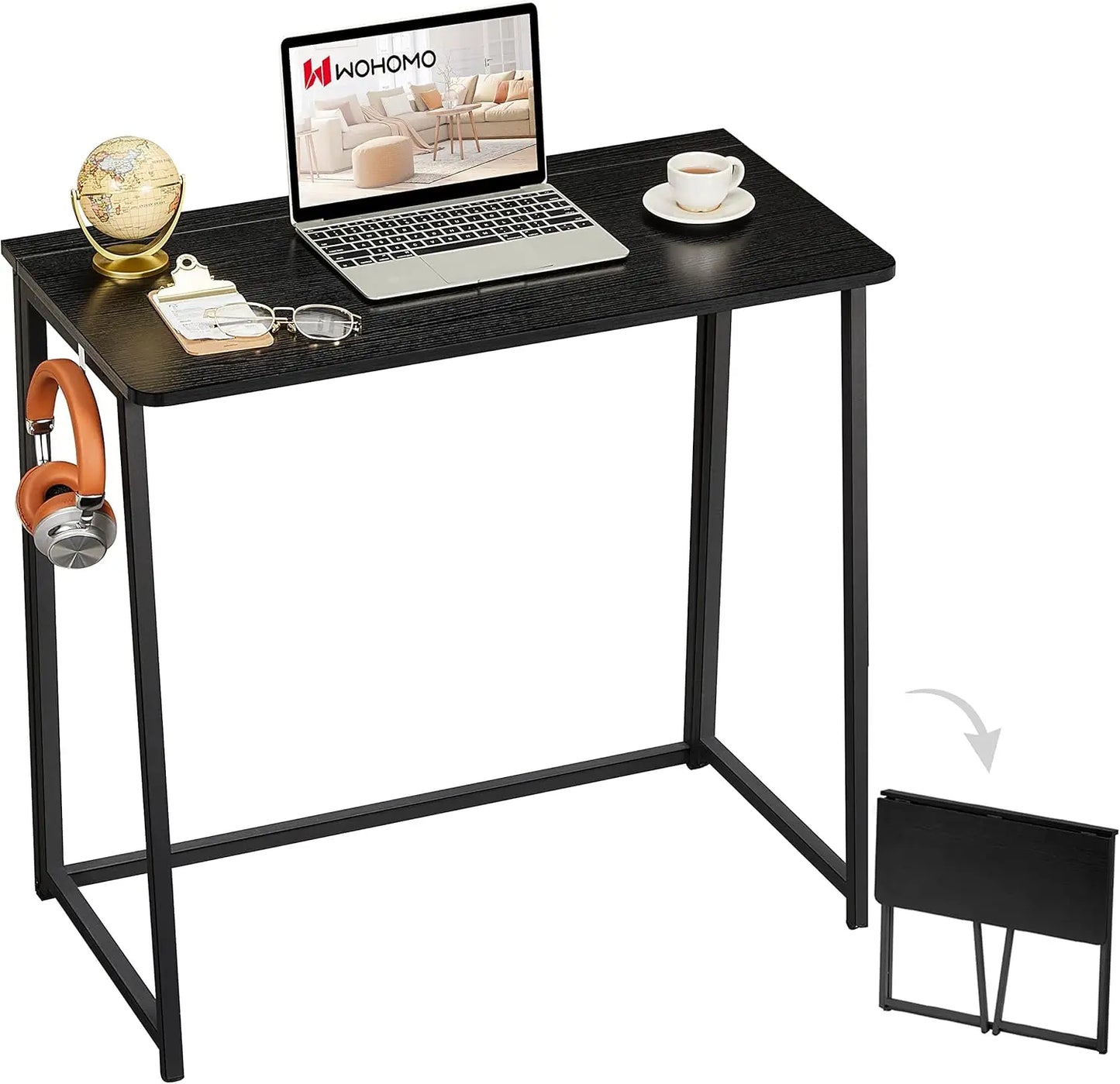 Folding Desk 47.2 Inch Space Saving Computer Table Office Workstation