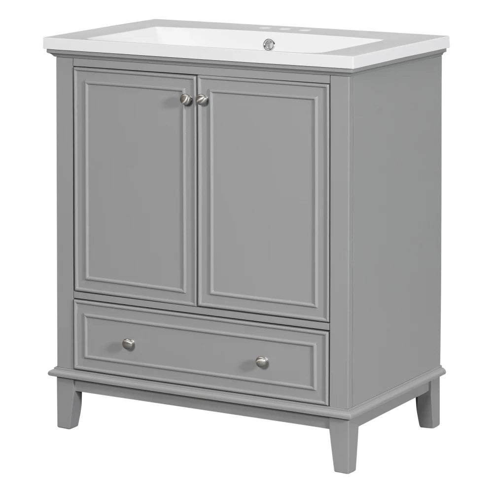 30 Bathroom Vanity Sink Combo Solid Wood MDF Cabinet Storage Modern