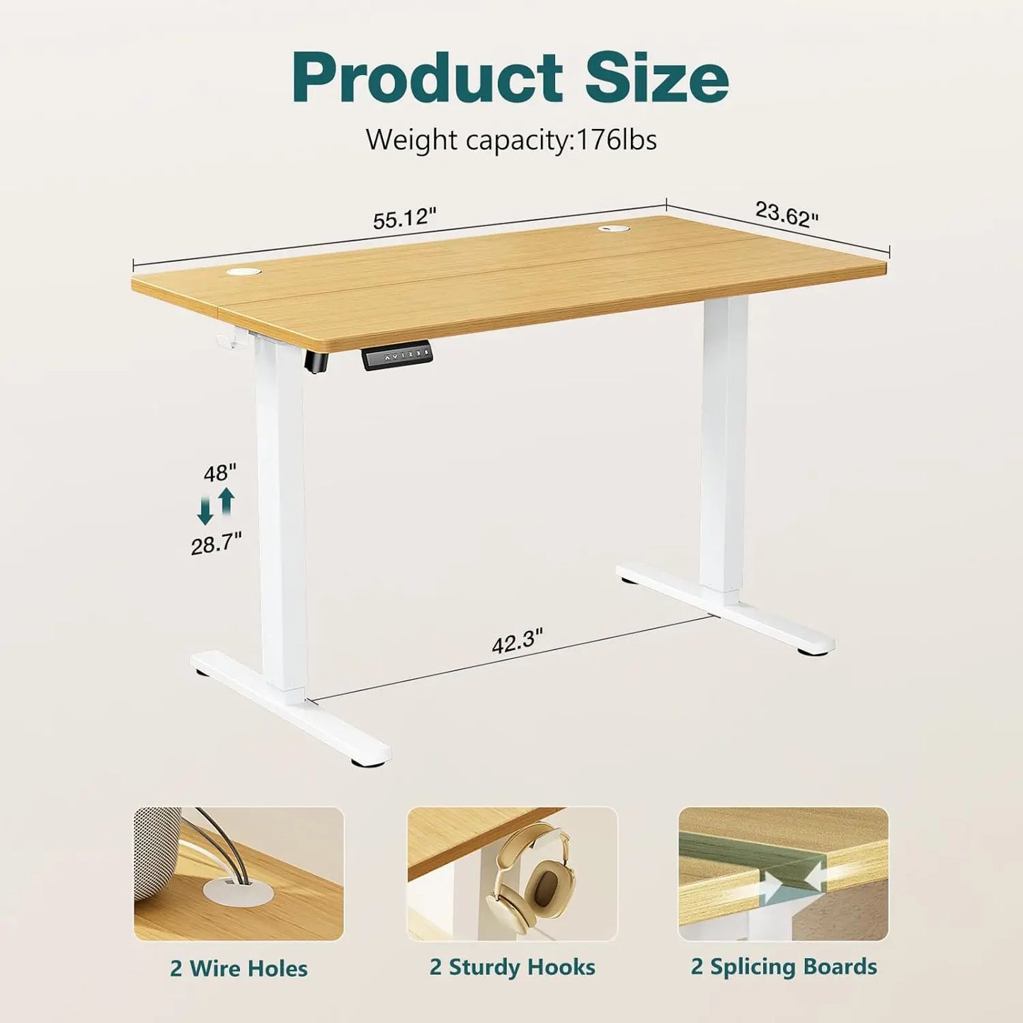 Adjustable Height Standing Desk Sit to Stand Computer Table 40x24