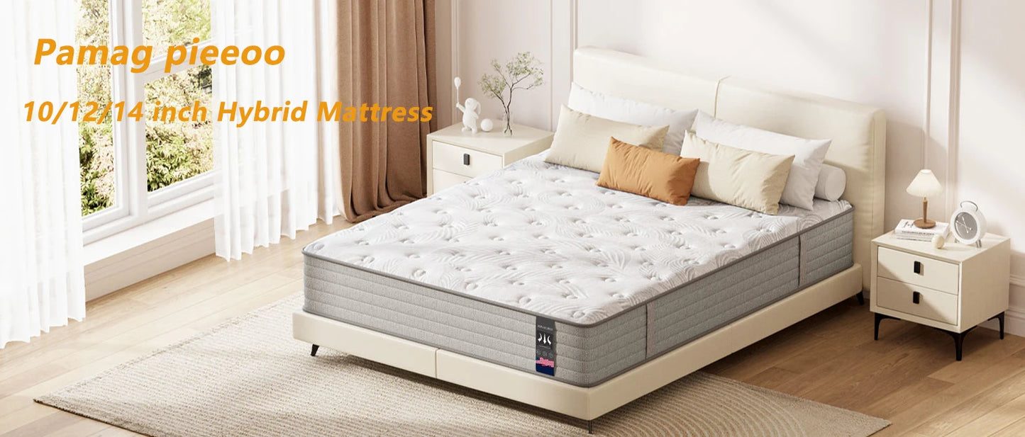 Ljustra Full Size 10 Inch Medium Firm Hybrid Mattress with Gel Foam