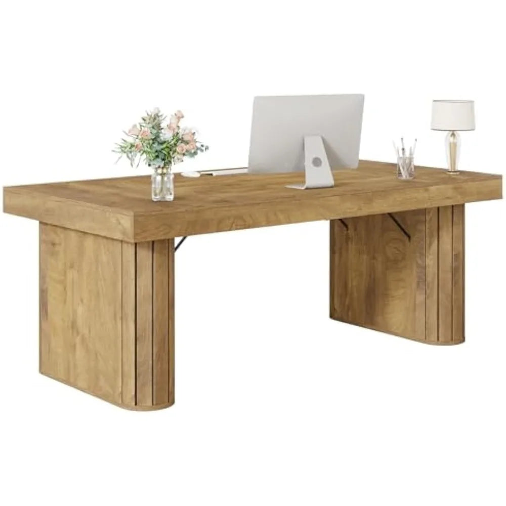 70.9" Executive Desk Farmhouse Computer Office Workstation Large