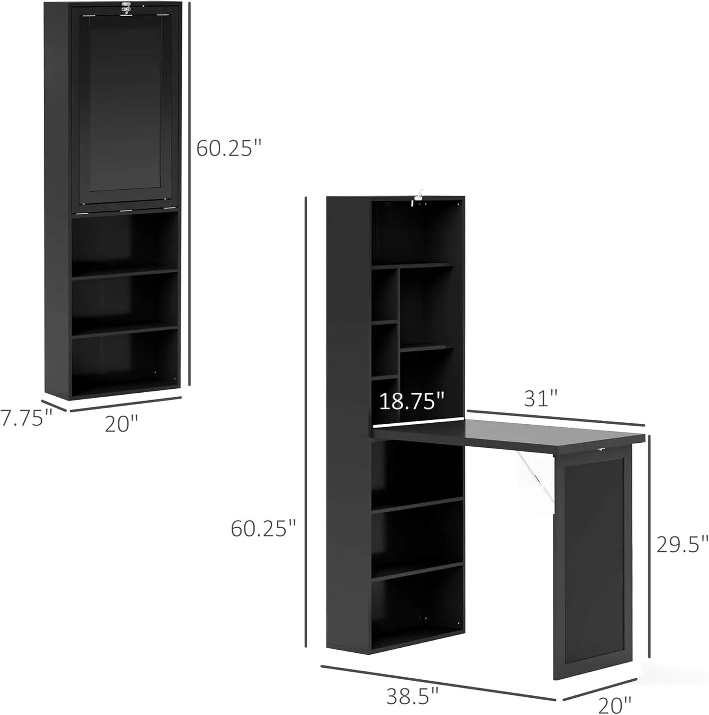 Fold-Out Convertible Writing Table Wall Mount Desk Home Office