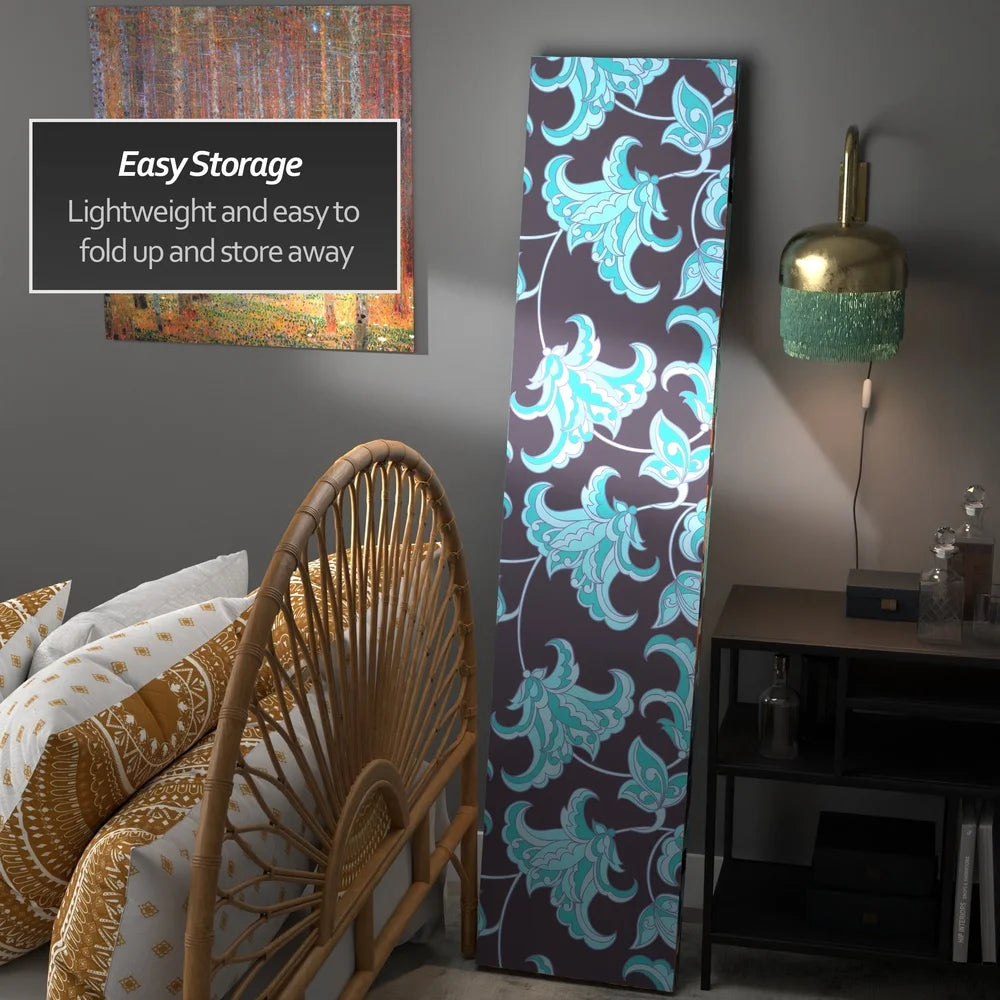 6ft Tall Arabesque Canvas Room Divider 3 Panel Foldable Screen