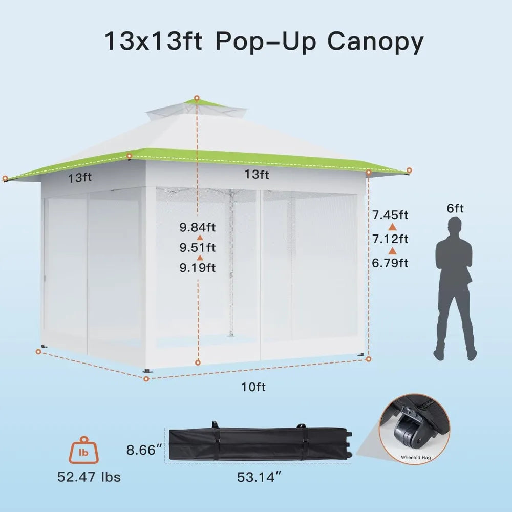 Amada Pop Up Gazebo Outdoor Canopy Tent with Mosquito Netting