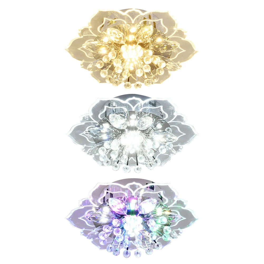 Creative LED Crystal Flower Chandelier for Living Room Bedroom Kitchen