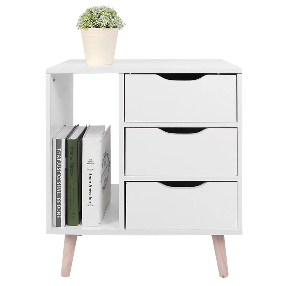 Free Standing Bedroom Bedside Table Night Stand Cabinet Organizer