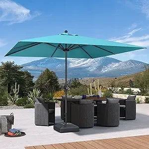10ft Square Patio Umbrella Aluminum Frame Market Sun Umbrella Outdoor
