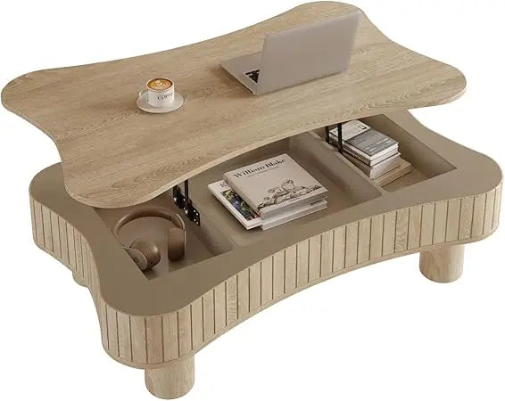 Lift Top Coffee Table with Hidden Storage and Silent Hydraulic Lift