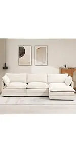 112 Inch 4 Seat L Shaped Modular Corduroy Sofa Set for Living Room