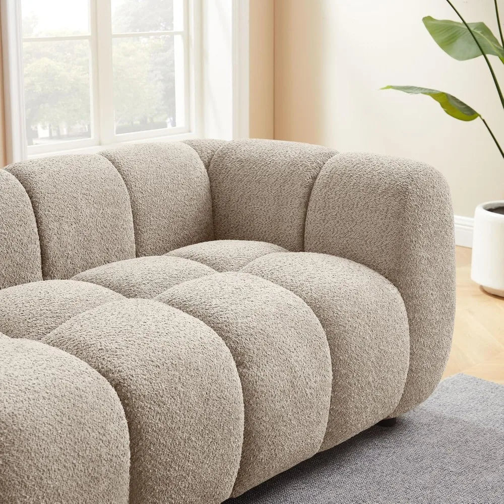 Oversized 88” Boucle Sofa – Deep Seat Cloud Couch | Ljustra Hovra