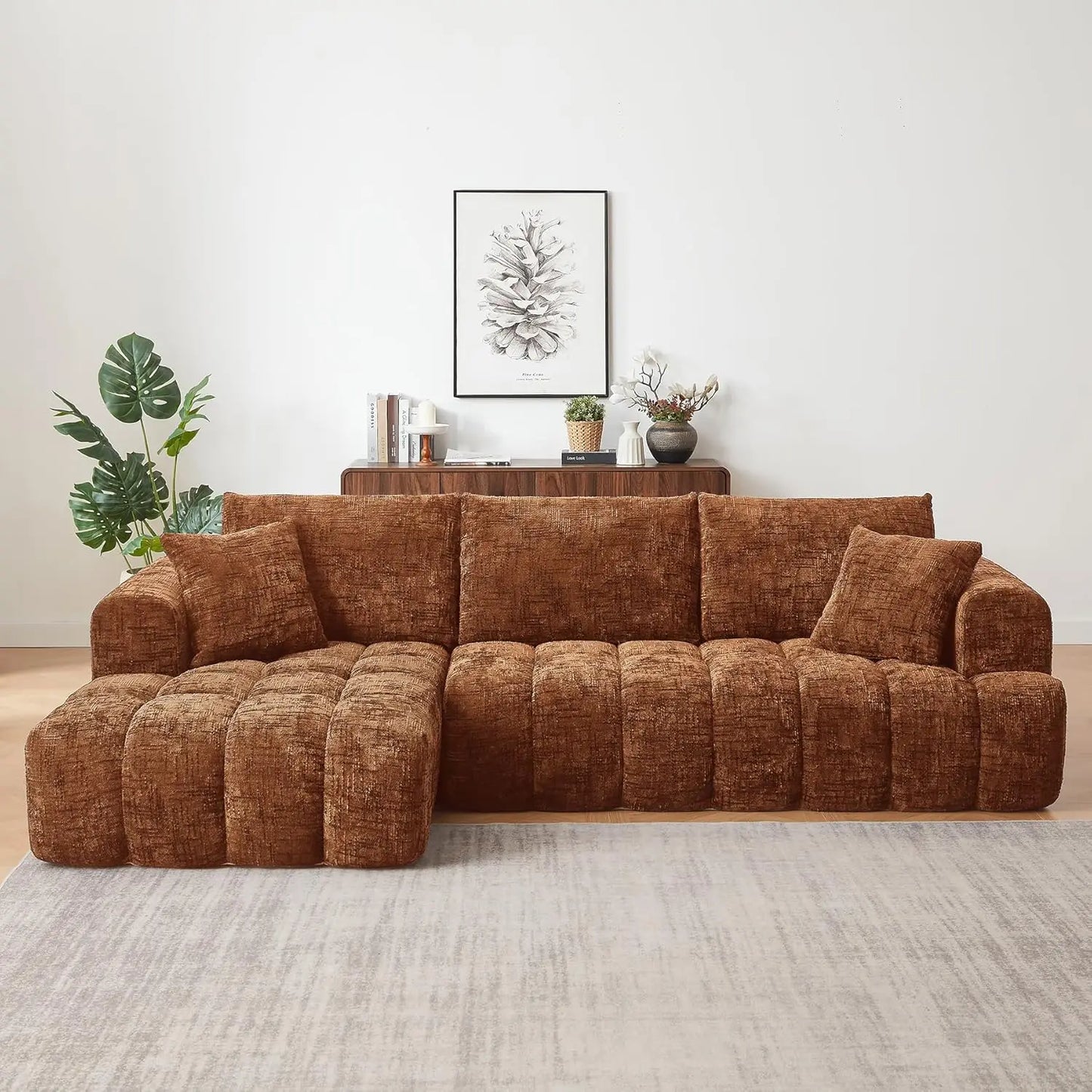 108 Inch Modular Cloud Sectional Couch L Shaped Sofa with Chaise