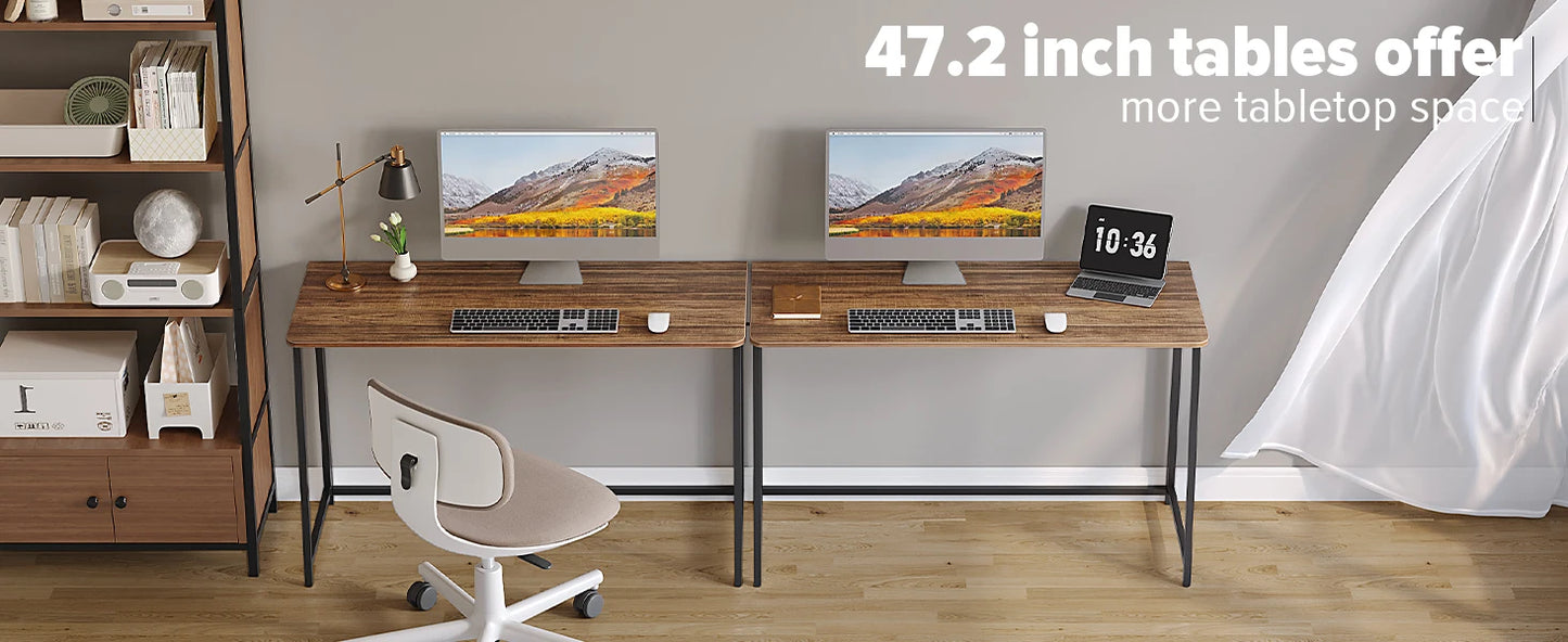 Folding Desk 47.2 Inch Space Saving Computer Table Office Workstation