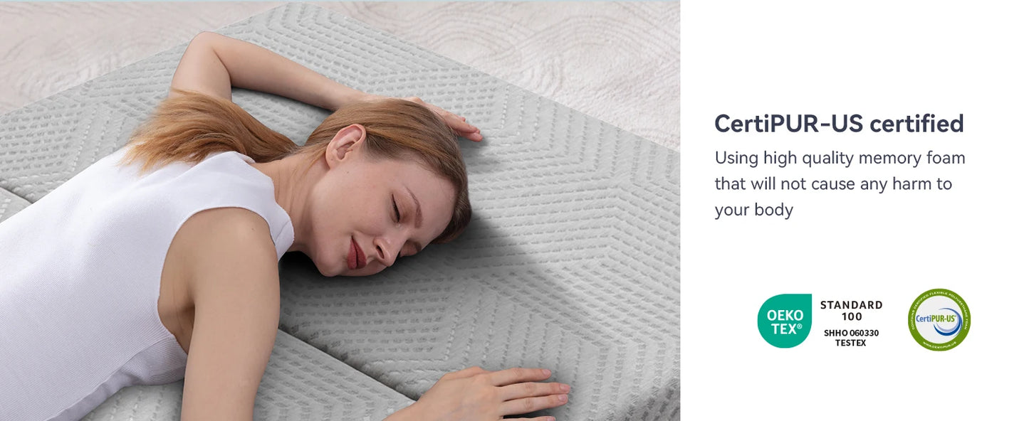 Ljustra Folding Memory Foam Mattress Portable Trifold Camping Guest