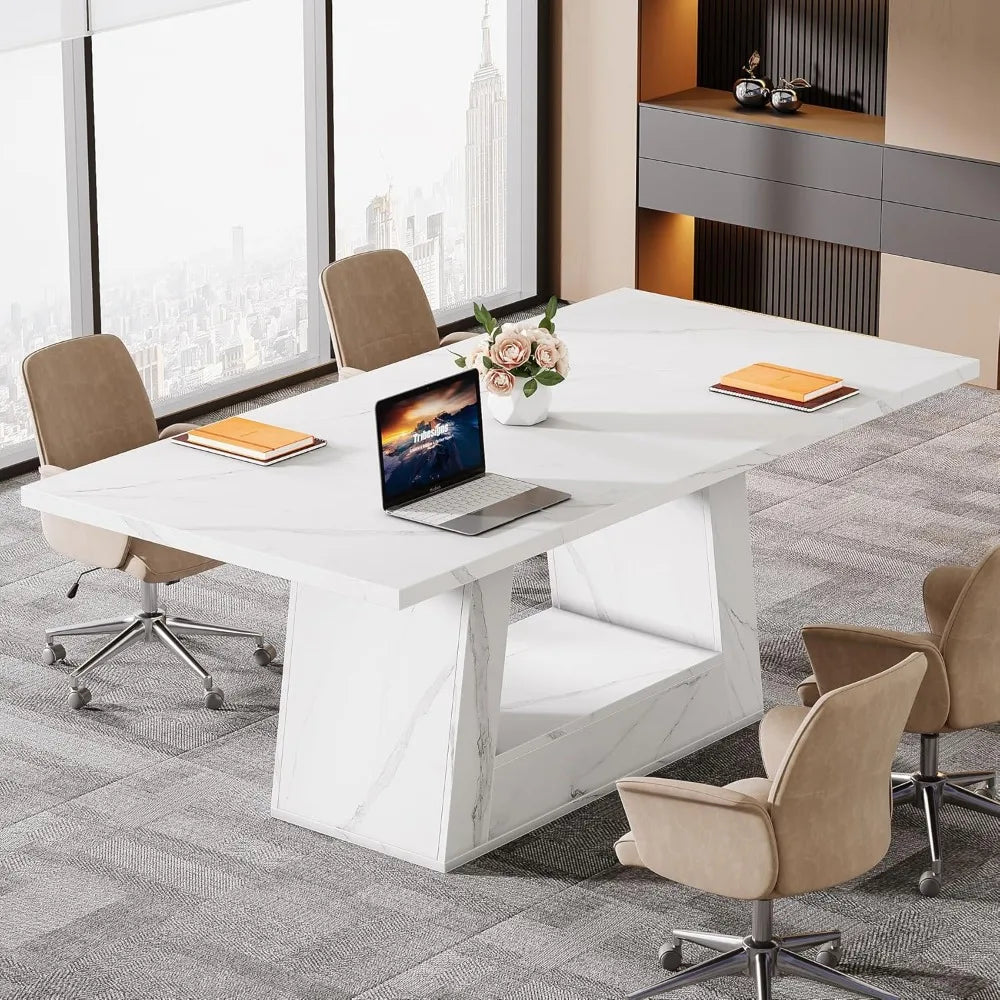 Modern 63-Inch Executive Computer Desk Large Workstation Home Office