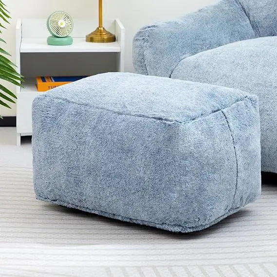 15 Inch Bean Bag Ottoman Pouf Memory Foam Footstool Accent Stool