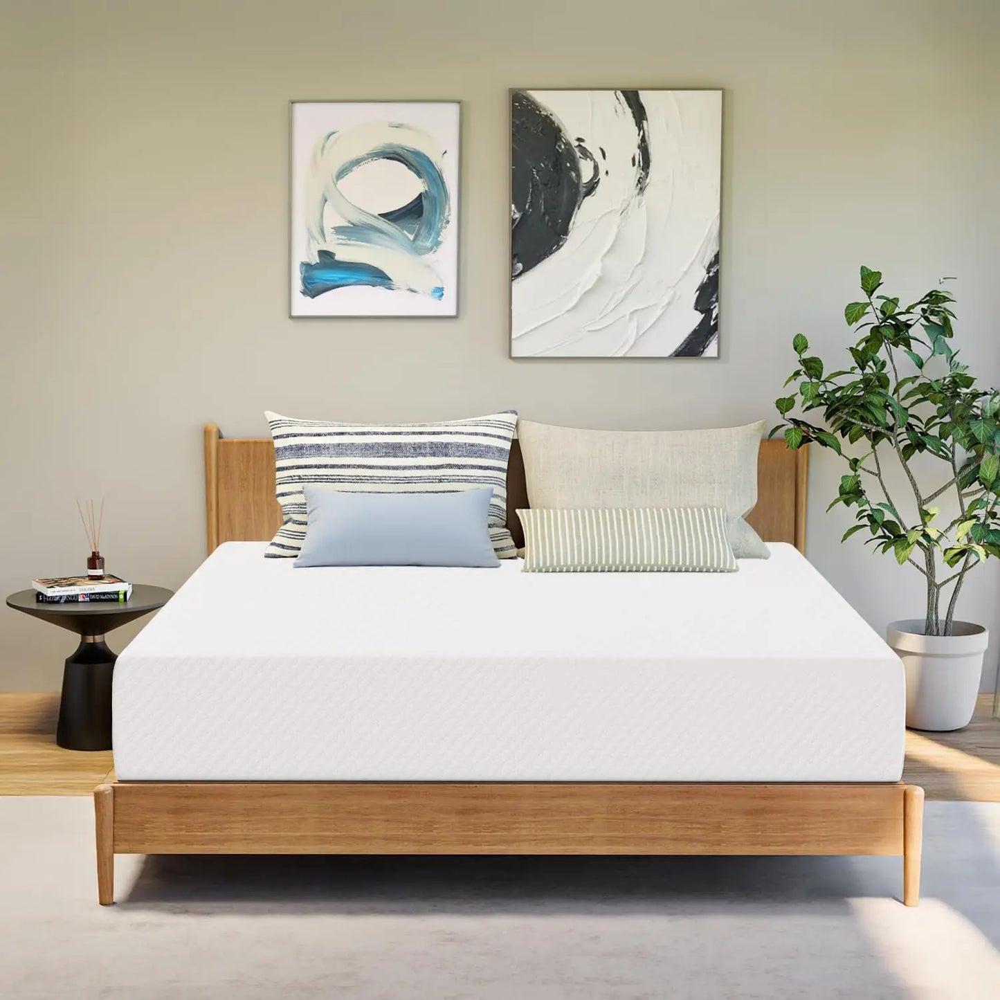 Ljustra King Green Tea Cooling Gel Memory Foam Mattress 8-14 Inch