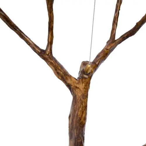 Vintage Rustic Tree Branch Glass Ball Chandelier Nordic Hanging Lamp