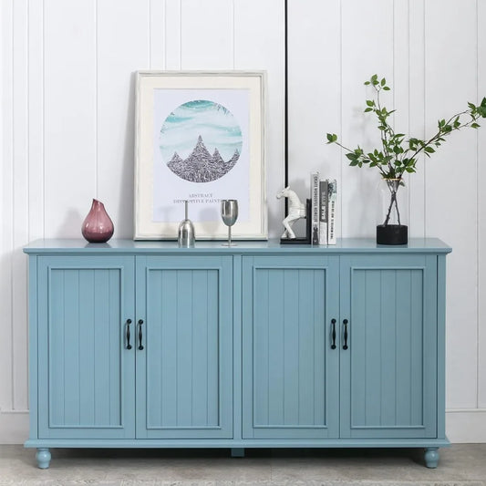 Buffet Cabinet Storage Kitchen Sideboard 62 Inch Coffee Bar with 4 Doors