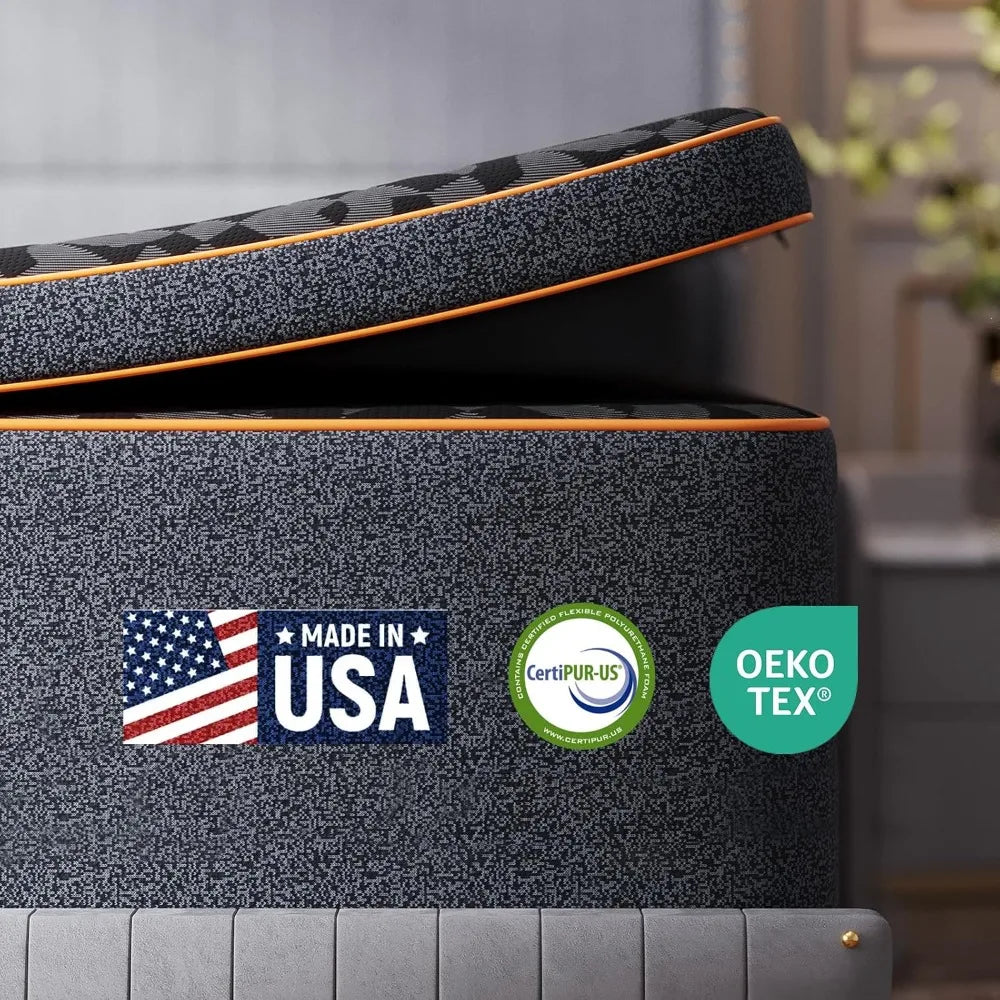 Ljustra 14 Inch Cooling Gel Memory Foam Mattress Queen Plush Organic