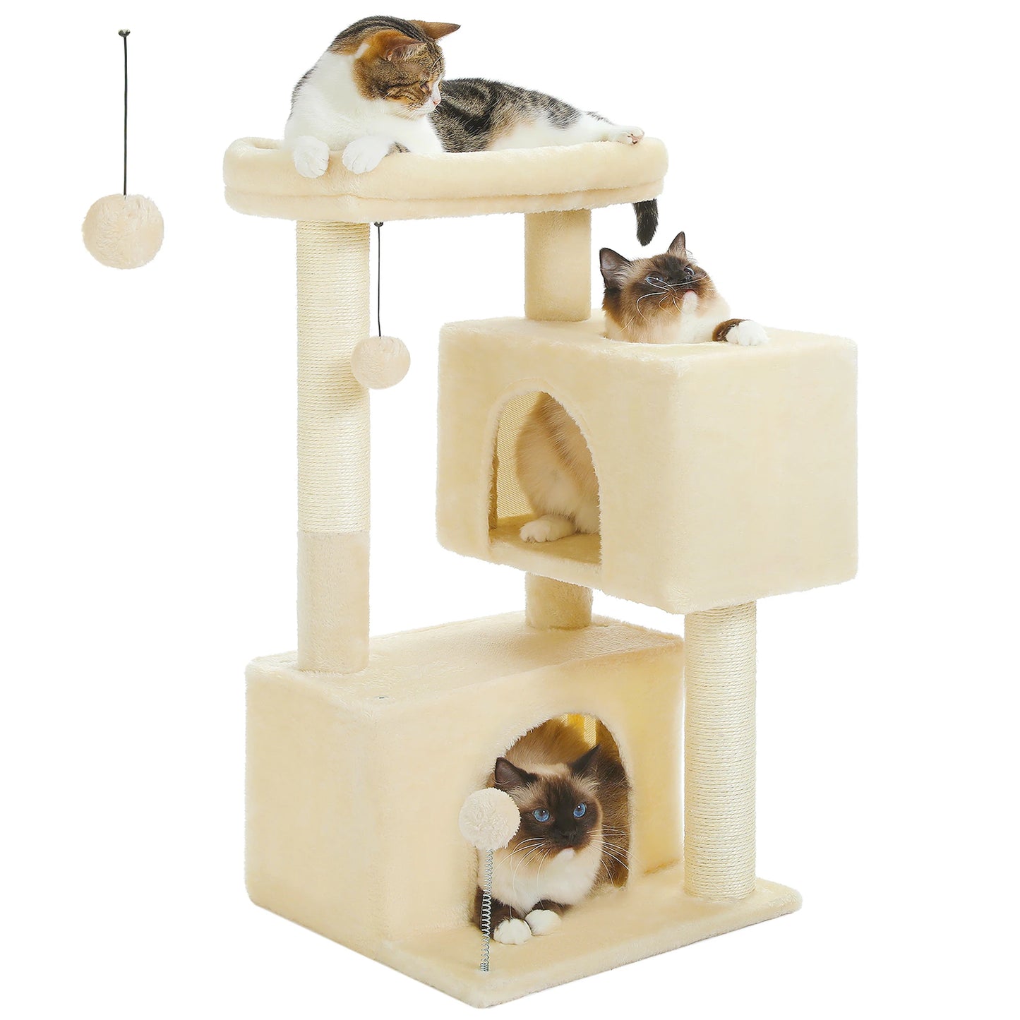 82cm Cat Tree Tower Detachable Perch Double Condo Indoor Cats
