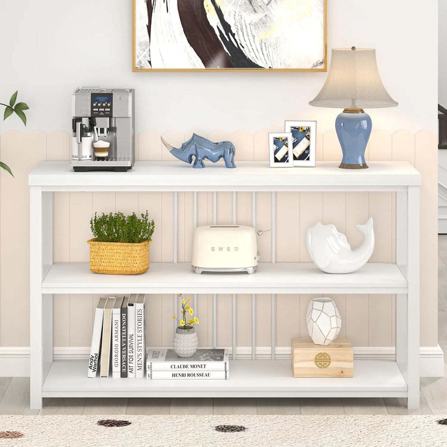 Modern 3 Tier Console Table Entryway Foyer Sofa Table Living Room Storage
